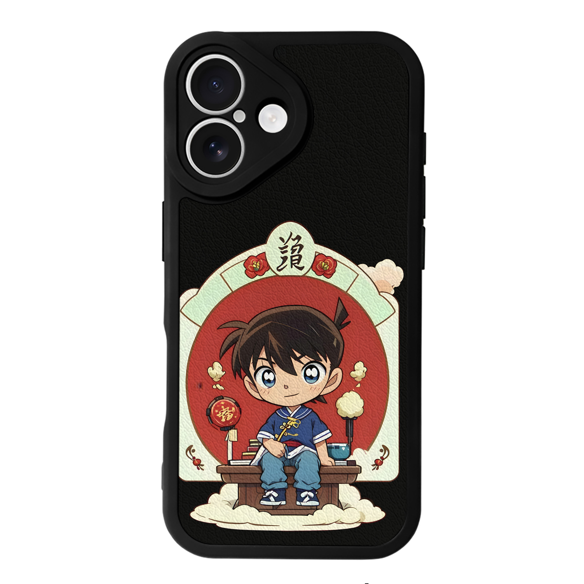 （画像用） 名探偵コナン 江戸川 コナン Detective Conan Conan Edogawa 【iPhone 16シリーズ対応】シリコンスマホケース（レザー調） 材質：シリコン